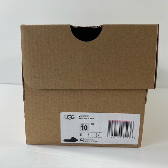 UGG Fluff Slide II Sheepskin Black Slide Slipper - Picture 10 of 11